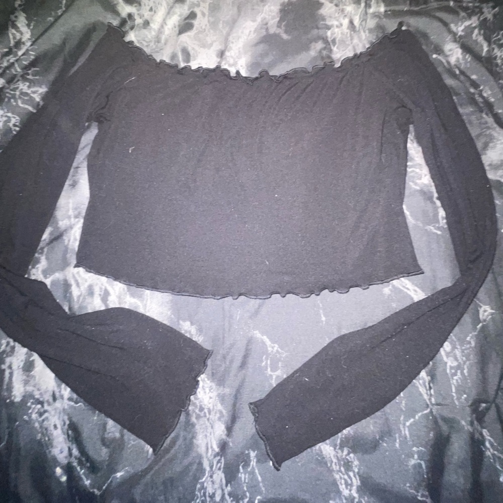 Black off the shoulder long sleeve